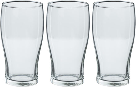 Bierglazen groot - 12x stuks - transparant - 570 ml - 16 cm