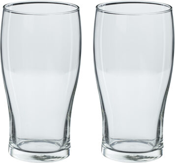 Bierglazen groot - 8x stuks - transparant - 570 ml - 16 cm