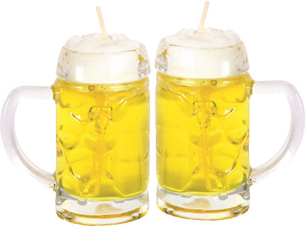 Bierkaars - 2x - Duits bier - 7.5 cm - Bierglas gadget/kado - bierkaarsen