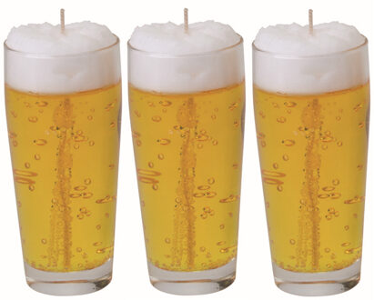 Bierkaars - 3x - bier fluitje - H13 cm/D5 cm - Bierglas gadget/kado - kaars