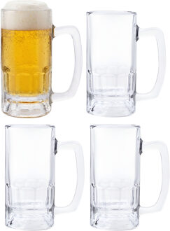 Bierpul - 4x - glas - 36 cl - duits bierglas met handvat - klassiek model - oktoberfest