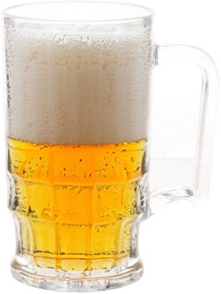 Bierpul/bierglas - 300 ml - transparant - onbreekbaar kunststof - Bierfeest/Oktoberfest