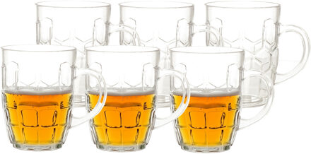 Bierpul/bierglas transparant - 12x stuks - onbreekbaar kunststof - 50 cl/500 ml