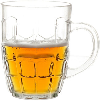 Bierpul/bierglas transparant - onbreekbaar kunststof - 50 cl/500 ml