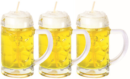 Bierpul kaars - 3x - Duits bier - 7,5 cm - Bierglas kaars - cadeau - funny gadget - voor bierliefheb