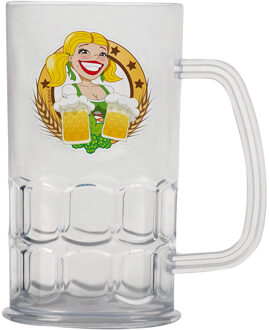 Bierpul Oktoberfest - 14 cm Wit - Transparant