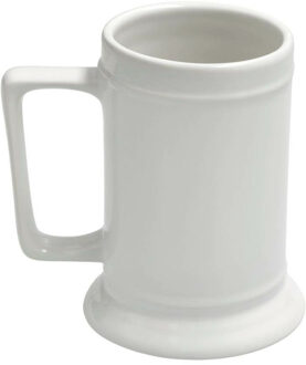 Bierpul van keramiek - 530 ml - wit - geschikt voor sublimatie en versiering