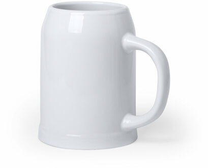 Bierpul - wit - 700 ml - keramiek - D10,3 x H13,8 cm