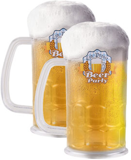 Bierpullen - 2x st - 500 ml - hard plastic - bierglas - halve liter - bier beker - Oktoberfest