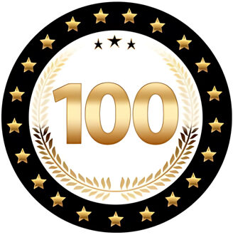 Bierviltjes 100 - 25x stuks - zwart/goud - luxe - verjaardag/jubilea - feestartikelen Multi