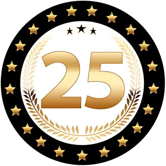 Bierviltjes 25 - 25x stuks - zwart/goud - luxe - verjaardag/jubilea - feestartikelen Multi