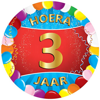 Bierviltjes 3 jaar - 25x stuks - multicolor - verjaardag/feest - feestartikelen