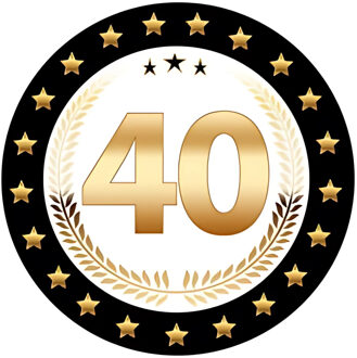 Bierviltjes 40 - 25x stuks - zwart/goud - luxe - verjaardag/jubilea - feestartikelen Multi