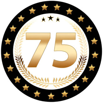 Bierviltjes 75 - 25x stuks - zwart/goud - luxe - verjaardag/jubilea - feestartikelen Multi
