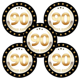 Bierviltjes 90 - 50x stuks - zwart/goud - luxe - verjaardag/jubilea - feestartikelen