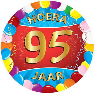 Bierviltjes 95 jaar - 25x stuks - multicolor - verjaardag/feest - feestartikelen