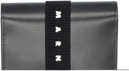 Bifold cardholder with logo strap Marni , Black , Heren - ONE Size