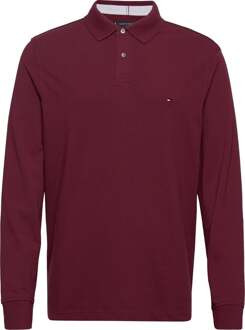 Big And Tall Poloshirt Long Sleeve Bordeaux - 5XL