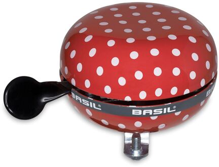 BIG BELL POLKADOT DING DONG 80MM ROOD WIT