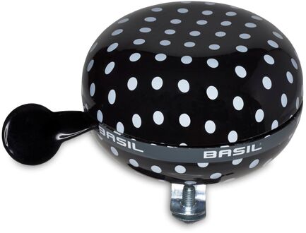 BIG BELL POLKADOT DING DONG 80MM ZWART WIT