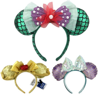 Big Bows Mermaid princess Minnie Ears Headband Sequin Bows EARS COSTUME Headband Cosplay Plush Adult/Kids Headband Gift