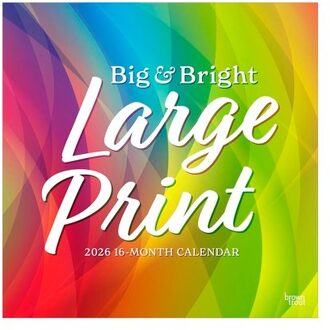 Big & Bright Large Print 2026 Square Flap Matte Calendar - Browntrout