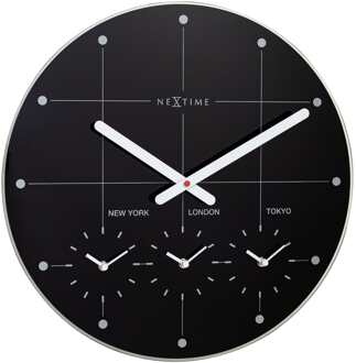Big City wandklok Zwart