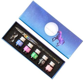 Big Dipper Glas Vulpen Water Set Student Crystal Dip Pen Geschenkdoos Handgemaakte Briefpapier Creatieve Inkt Pen Kunst Levert