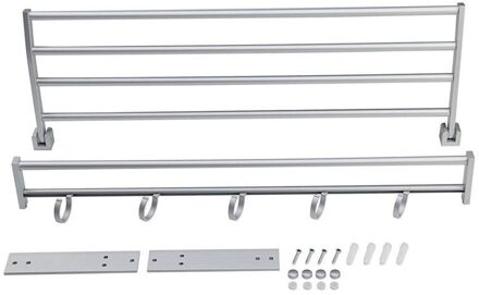 Big Moderne Dubbele Wandmontage Badkamer Badhanddoek Rails Houder Opslag Rack Plank
