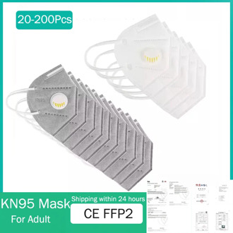 Big Sale 200Pcs KN95 FFP2 Mask Mascarillas For Adult Protection Face Mask 5-layer filter 95% Filterability Close To FFP3 Masks