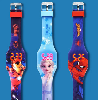 Big Sale Children Flash Electronic Digital Watch Marvel Hero Boy Watches Princess Girl Clock Silicone Soft Band Luminous LED New