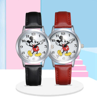 Big Sale Mickey Mouse Watch Children Strap Quartz Watches Boy Girl Birthday Gift Student Clock Young Men Women Kids Happy Time