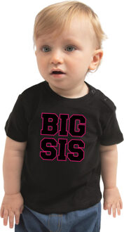 Big sis grote zus kado shirt voor baby / kinderen zwart 68 (3-6 maanden)