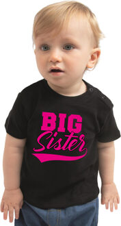 Big sister cadeau t-shirt zwart peuters / meisjes 92 (11-24 maanden)