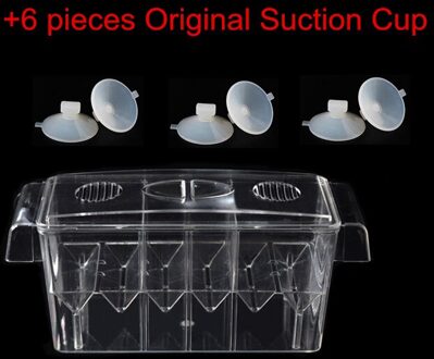 Big Size Acryl Aquarium Drijvende Fokken Doos 4 Kamers Dubbele Lagen Multifunctionele Fokken Isolatie Box Voor Guppy Betta AT002 met 6 suction cups