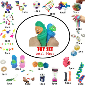 Big Squeeze Toys Set Combination 60 Pieces Extrusive-Solving Fidget Kids Hot Selling Various Styles Wholesale