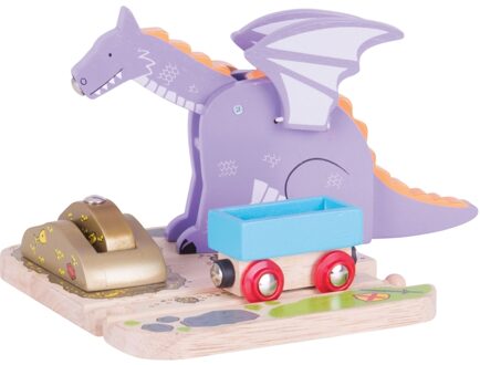 BIGJIGS Hijskraan Draak - Met railbord en wagon