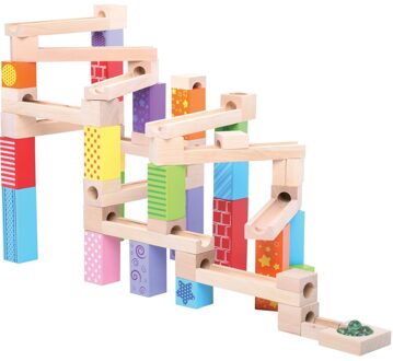 BIGJIGS Houten Knikkerbaan - BIGJIGS - 53-Delig