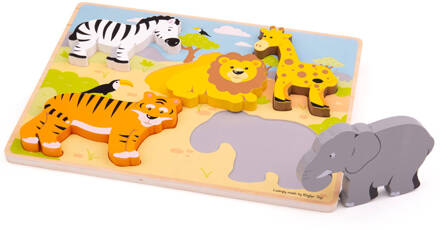 BIGJIGS Houten Puzzel Safari, 5dlg.