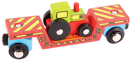 Bigjigs Toys BigJigs Traktor lader op houten rails