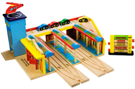 Bigjigs Toys Houten Rails - Centraal station