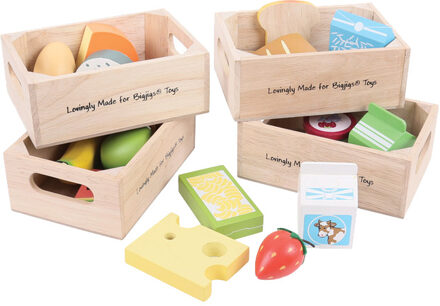 Bigjigs Toys Houten Speelset met Gezond Eten en Zuivel