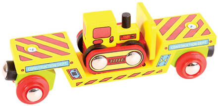 BIGJIGS Wagon met bulldozer