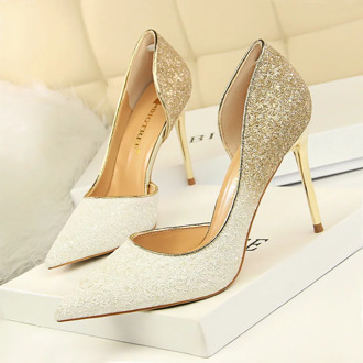 BIGTREE Extreme Women Pumps Bling Wedding Shoes Sexy High Heels Stiletto Gradient Women Heel Shoes Fashion Party Pumps Shoes