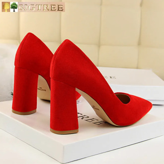 Bigtree Shoes 2019 Spring Classic Pumps Fashion Wedding Shoes Black Women High Heels Square Heel Women Shoes Sexy Party Shoes