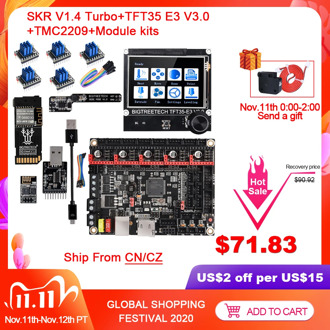 BIGTREETECH BTT SKR V1.4 Turbo Control Board TMC2209 UART TFT35 E3 V3.0 WIFI Module DCDC MODE SD Cloud For ender 3 Upgrade MKS