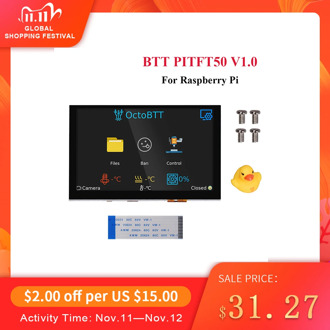 BIGTREETECH PITFT50 V1.0 5 Inch Raspberry Pi LCD Touch Screen DSI 800*480 Display For Raspberry Pi 3B/3B+/4 3D Printer Octoprint