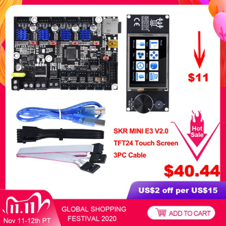 BIGTREETECH SKR MINI E3 V2.0+TFT24 V1.1 Touch Screen Control Board TMC2209 UART 3D Printer Parts For Creality Ender3 CR10 DIY