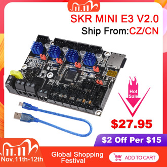 BIGTREETECH SKR MINI E3 V2 Control Board 32Bit With TMC2209 UART 3D Printer Parts SKR V1.4 Turbo For Creality Ender 3 Pro/5 CR10