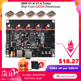 BIGTREETECH SKR V1.4 BTT SKR V1.4 Turbo 32Bit Board 3D Printer Parts SKR V1.3 MKS GEN L TMC2209 tmc2208 Ender3 Upgrade CR-10